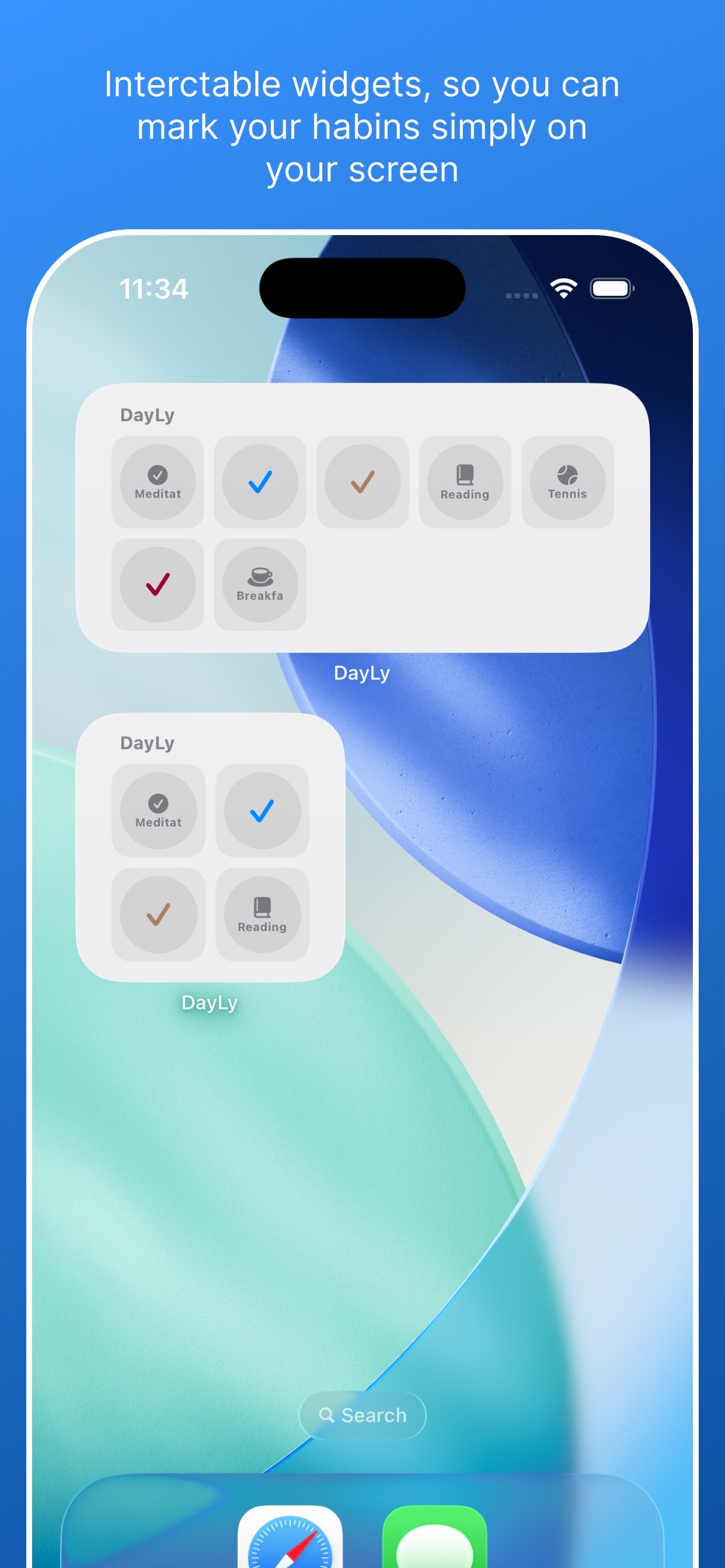 DayLy interactive Home Screen widgets
